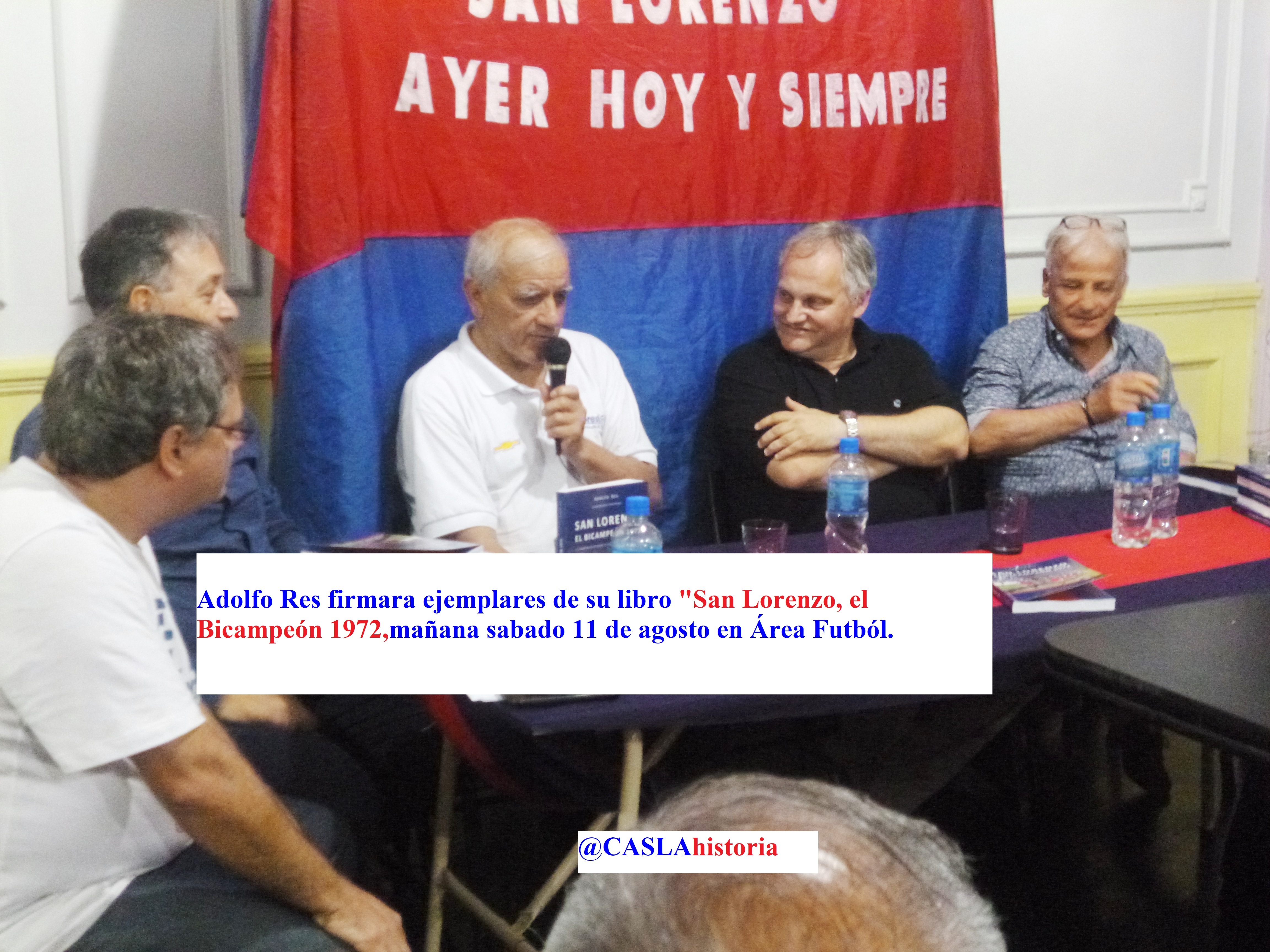 Adolfo firmará ejemplares de «San Lorenzo,el Bicampeón 1972».