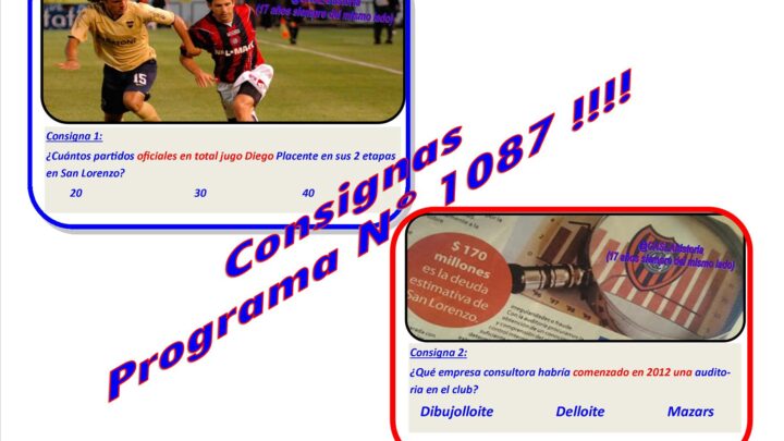 Consignas Programa N° 1087!!!!