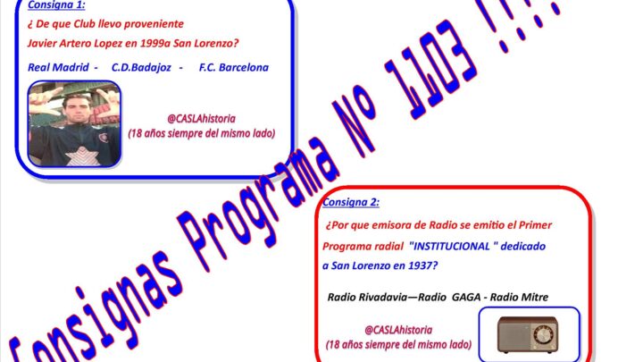 Consignas Programa N° 1103 !!!