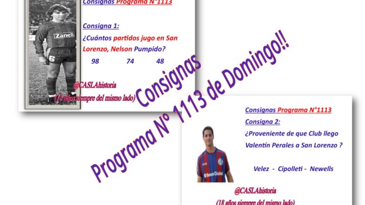 Consignas Programa N° 1113 de domingo!!!!